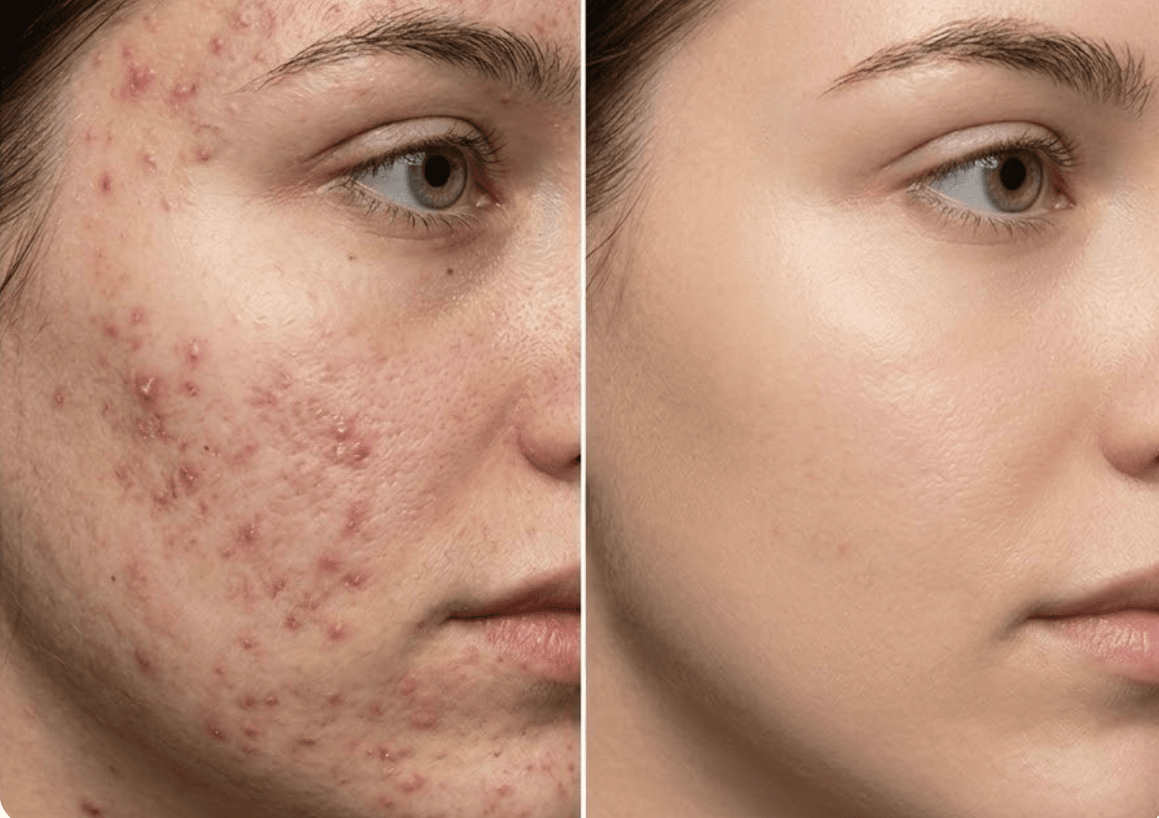 Acne treatment before and after