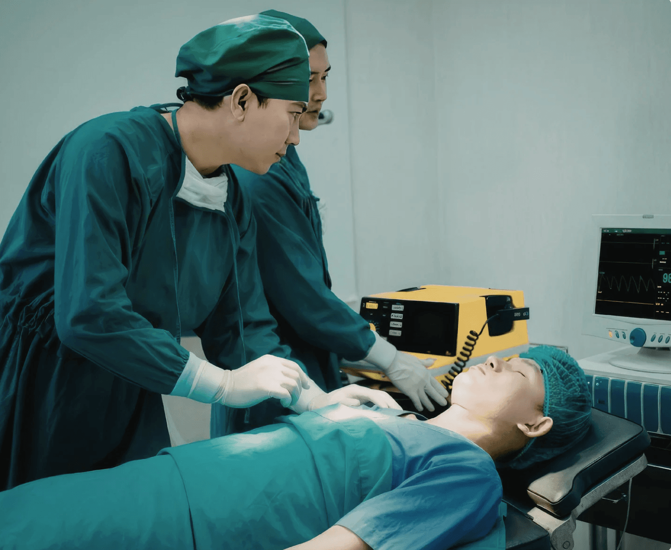 Surgeons performing a procedure